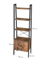 Regał z szafką w stylu industrialnym, metalowy stelaż 173 cm RADS LOFT