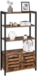 Regał na książki, z dużą szafką, w stylu industrialnym 121,5 cm RADS LOFT