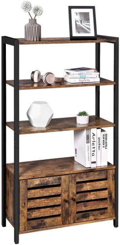 Regał na książki, z dużą szafką, w stylu industrialnym 121,5 cm RADS LOFT