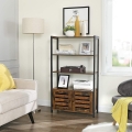 Regał na książki, z dużą szafką, w stylu industrialnym 121,5 cm RADS LOFT