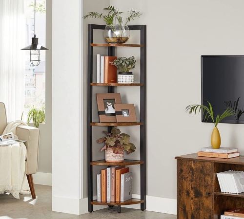 Regał narożny na książki, w industrialnym stylu 150 cm RADS LOFT