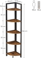 Regał narożny na książki, w industrialnym stylu 150 cm RADS LOFT