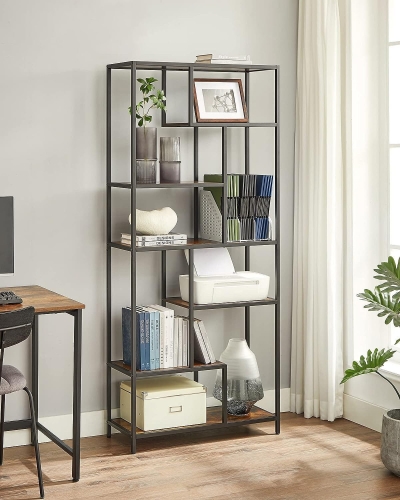 Geometryczny, stojący regał na metalowym stelażu, w stylu industrialnym 180 cm RADS LOFT