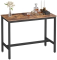 Stół barowy, blat w kolorze drewna, metalowy stelaż, w stylu industrialnym 120/60 cm RADS