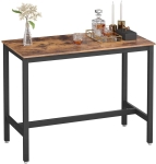 Stół barowy, blat w kolorze drewna, metalowy stelaż, w stylu industrialnym 120/60 cm RADS