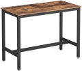 Stół barowy, blat w kolorze drewna, metalowy stelaż, w stylu industrialnym 120/60 cm RADS