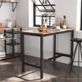 Stół barowy, blat w kolorze drewna, metalowy stelaż, w stylu industrialnym 120/60 cm RADS