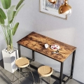 Stół barowy, blat w kolorze drewna, metalowy stelaż, w stylu industrialnym 120/60 cm RADS
