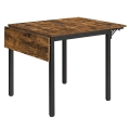 Rozkładany stół do jadalni, blat w kolorze drewna, metalowy stelaż, w stylu loft 120/75 cm RADS