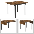Rozkładany stół do jadalni, blat w kolorze drewna, metalowy stelaż, w stylu loft 120/75 cm RADS