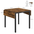 Rozkładany stół do jadalni, blat w kolorze drewna, metalowy stelaż, w stylu loft 120/75 cm RADS