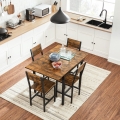 Rozkładany stół do jadalni, blat w kolorze drewna, metalowy stelaż, w stylu loft 120/75 cm RADS
