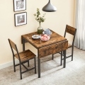 Rozkładany stół do jadalni, blat w kolorze drewna, metalowy stelaż, w stylu loft 120/75 cm RADS