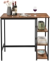 Stół barowy z półkami, blat w kolorze drewna, metalowy stelaż, loft 109/60 cm RADS