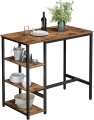 Stół barowy z półkami, blat w kolorze drewna, metalowy stelaż, loft 109/60 cm RADS