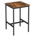 Stół barowy, blat w kolorze drewna, metalowy stelaż, w stylu industrialnym 60/60 cm RADS