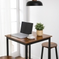 Stół barowy, blat w kolorze drewna, metalowy stelaż, w stylu industrialnym 60/60 cm RADS