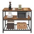 Stół pomocniczy z półkami, metalowy stelaż, w stylu industrialnym 120/60 cm RADS LOFT