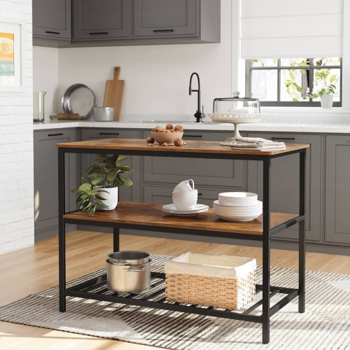 Stół pomocniczy z półkami, metalowy stelaż, w stylu industrialnym 120/60 cm RADS LOFT