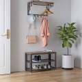 Industrialna szafka na buty, blat w kolorze drewna, metalowy stelaż 30/73 cm RADS