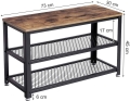 Industrialna szafka na buty, blat w kolorze drewna, metalowy stelaż 30/73 cm RADS