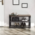 Industrialna szafka na buty, blat w kolorze drewna, metalowy stelaż 30/73 cm RADS