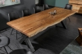 Stół z litego drewna akacjowego, metalowy stelaż, industrialny 200/103 cm BOA