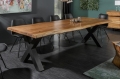 Stół z litego drewna akacjowego, metalowy stelaż, industrialny 200/103 cm BOA
