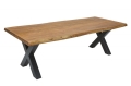 Stół z litego drewna akacjowego, metalowy stelaż, industrialny 200/103 cm BOA