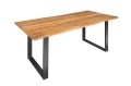 Stół z litego drewna akacjowego, metalowy stelaż, industrialny 180/90 cm BOA