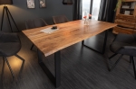 Stół z litego drewna akacjowego, metalowy stelaż, industrialny 180/90 cm BOA 