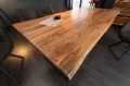 Stół z litego drewna akacjowego, metalowy stelaż, industrialny 180/90 cm BOA