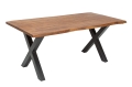 Stół z litego drewna akacjowego, metalowy stelaż, industrialny 180/90 cm BOA II