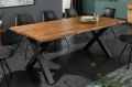 Stół z litego drewna akacjowego, metalowy stelaż, industrialny 180/90 cm BOA II