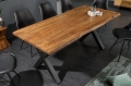Stół z litego drewna akacjowego, metalowy stelaż, industrialny 180/90 cm BOA II
