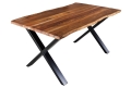 Stół z litego drewna akacjowego, metalowy stelaż, industrialny 160/90 cm BOA III
