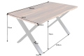 Stół z litego drewna akacjowego, metalowy stelaż, industrialny 160/90 cm BOA III