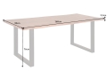Stół z litego drewna akacjowego, metalowy stelaż, industrialny 160/90 cm BOA IV