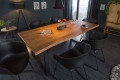 Stół z litego drewna akacjowego, metalowy stelaż, industrialny 160/90 cm BOA IV