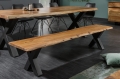 Industrialna ławka z litego drewna akacjowgo, metalowe nogi 160 cm BOA