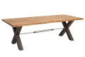 Industrialny stół z litego drewna, metalowe nogi 240/100 cm TUWR