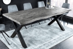 Stół do jadalni, blat w kolorze szarym, metalowe nogi loft 180/87 cm FIORD