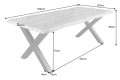 Stół do jadalni, blat w kolorze szarym, metalowe nogi loft 160/87 cm FIORD