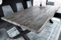 Stół do jadalni, blat w kolorze szarym, metalowe nogi loft 160/87 cm FIORD