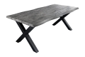 Stół do jadalni, blat w kolorze szarym, metalowe nogi loft 200/98 cm FIORD