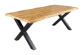 Stół do jadalni, blat w optyce dębu, metalowe nogi loft 200/98 cm FIORD