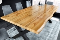 Stół do jadalni, blat w optyce dębu, metalowe nogi loft 200/98 cm FIORD