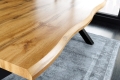 Stół do jadalni, blat w optyce dębu, metalowe nogi loft 160/87 cm FIORD