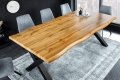 Stół do jadalni, blat w optyce dębu, metalowe nogi loft 160/87 cm FIORD
