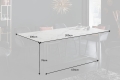 Szklany stół imitujący biały marmur, metalowy stelaż, industrialny 200/100 cm PECAN